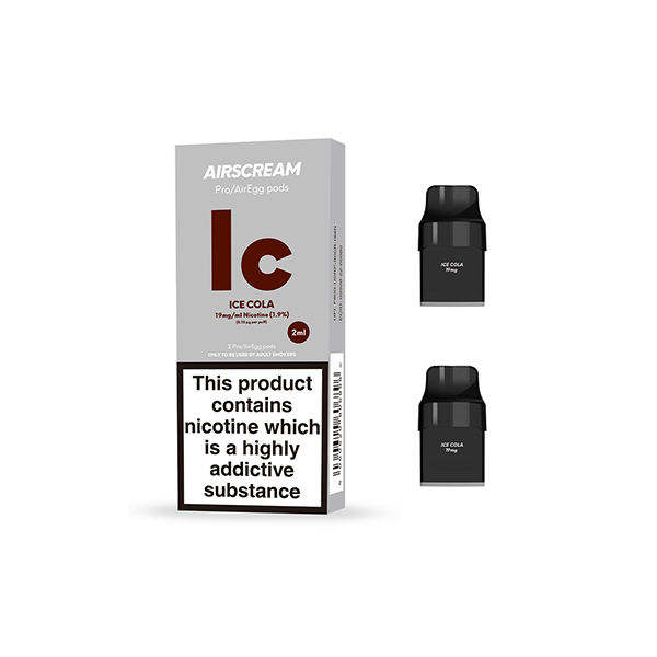 19mg AIRSCREAM Air Pre Filled Pods 2PCS 1.2Ω 2ml ( Compatible With AirsPops Pro & AirEgg )