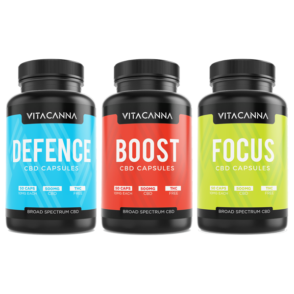 Vita Canna 500mg Broad Spectrum Functional CBD Vegan Capsules - 50 Caps