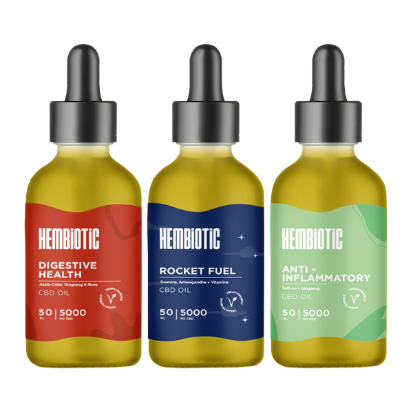 Hembiotic 5000mg Broad-Spectrum Bulk Functional CBD Oil - 50ml